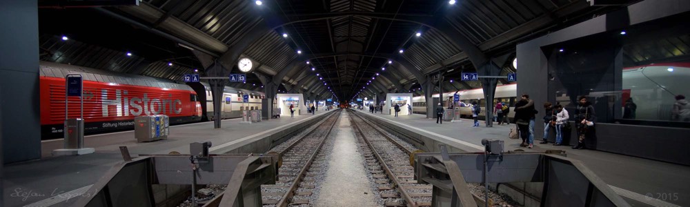 Panoramafotografie Zürich Bahnhof Gleise